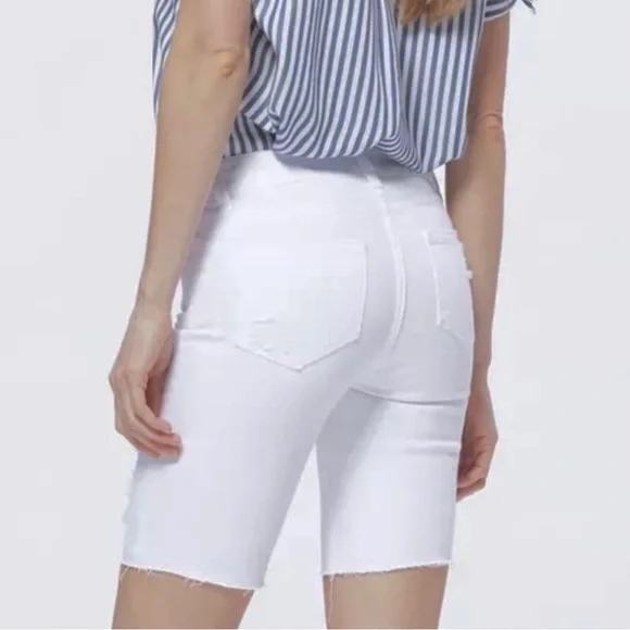 NEW PAIGE DISTRESSED BERMUDA SHORTS - Picture 6 of 8